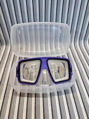US Divers Hawaii 2 Snorkeling Diving Mask Purple Clear Adult w/ Storage Case